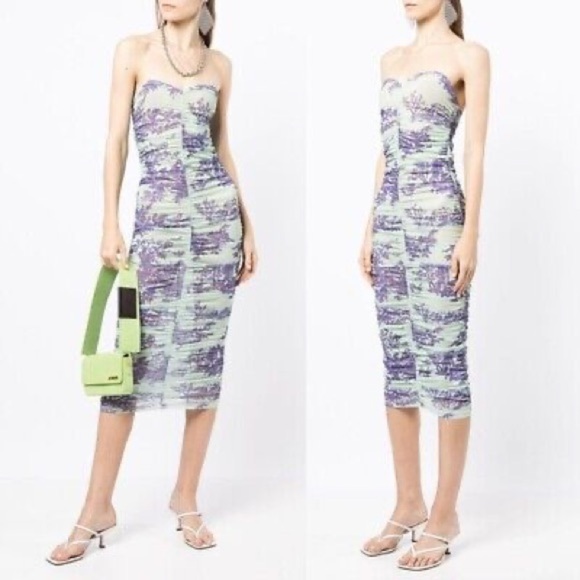 Miaou Purple and White Midi Dress - Picture 5 of 8